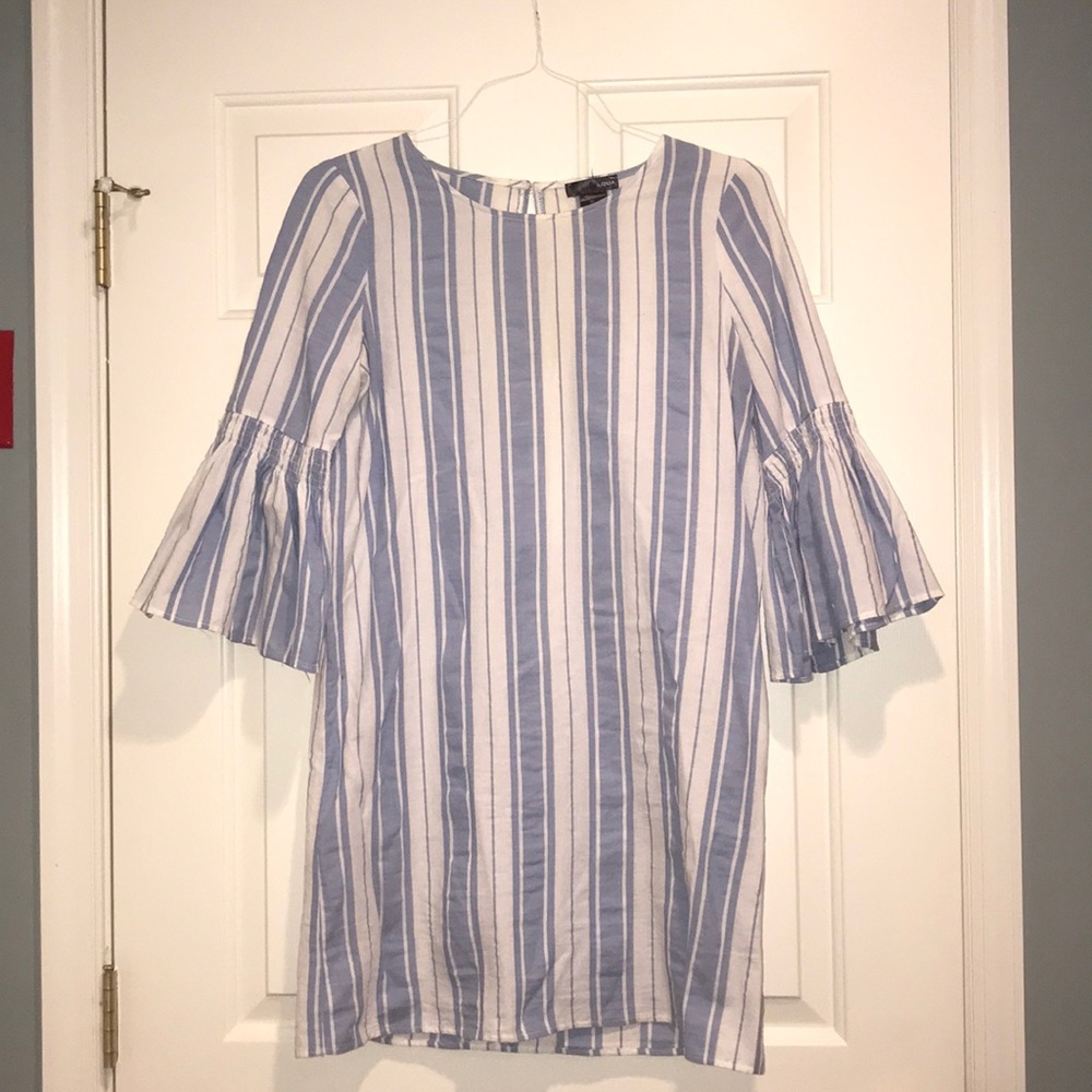 Blue & white striped aqua dress